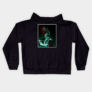 Green flames Kids Hoodie